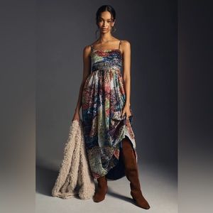 Anthropologie Payal Jain Ruched Maxi Dress